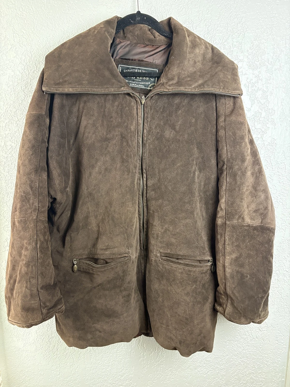 Express Vintage Brown Suede Leather Jacket Men's Size 40