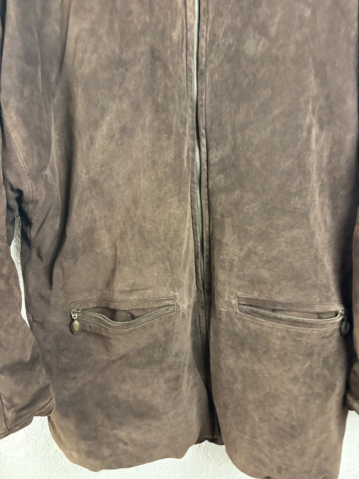 Express Vintage Brown Suede Leather Jacket Men's Size 40 – photo 2