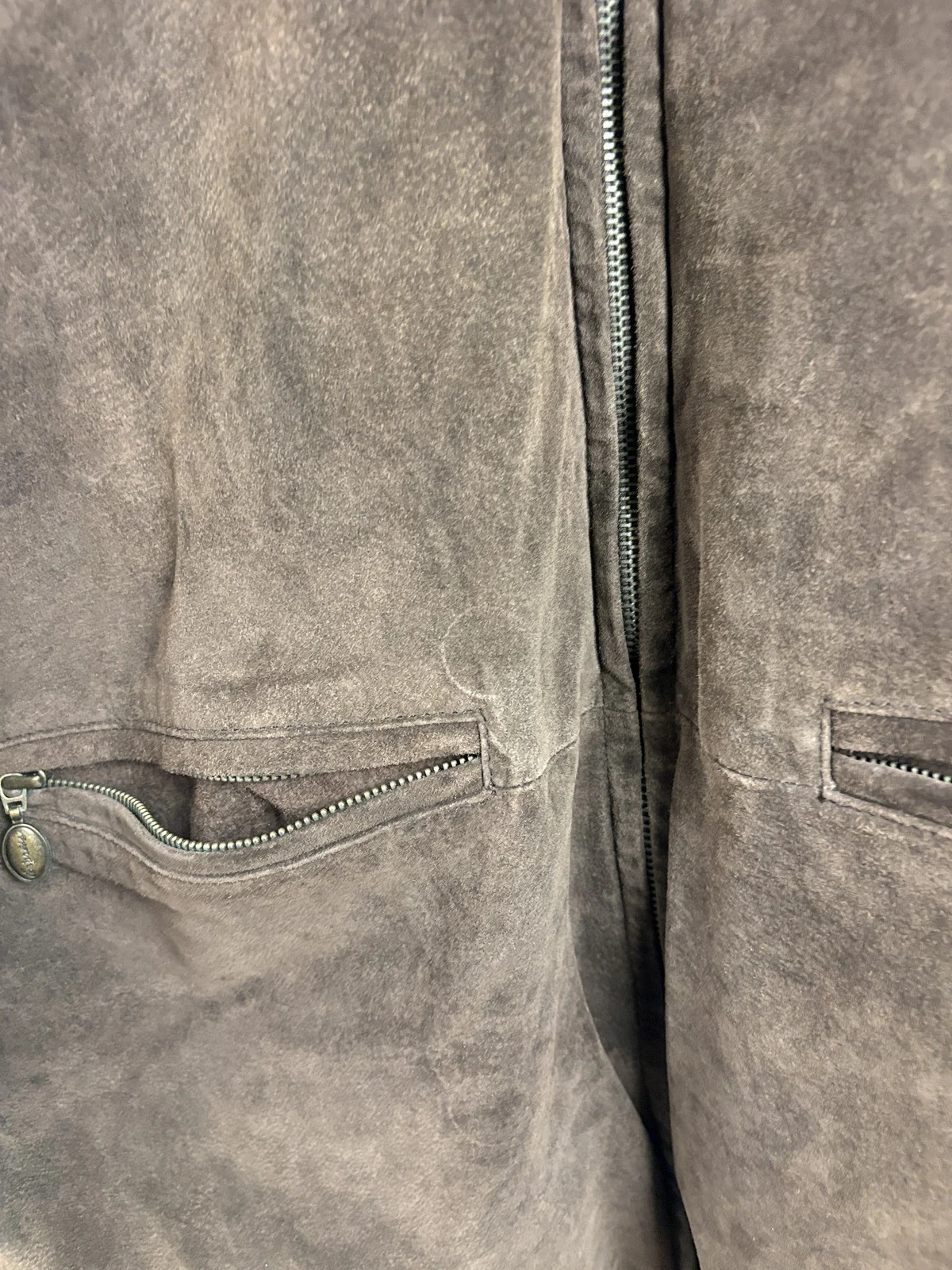 Express Vintage Brown Suede Leather Jacket Men's Size 40 – photo 3