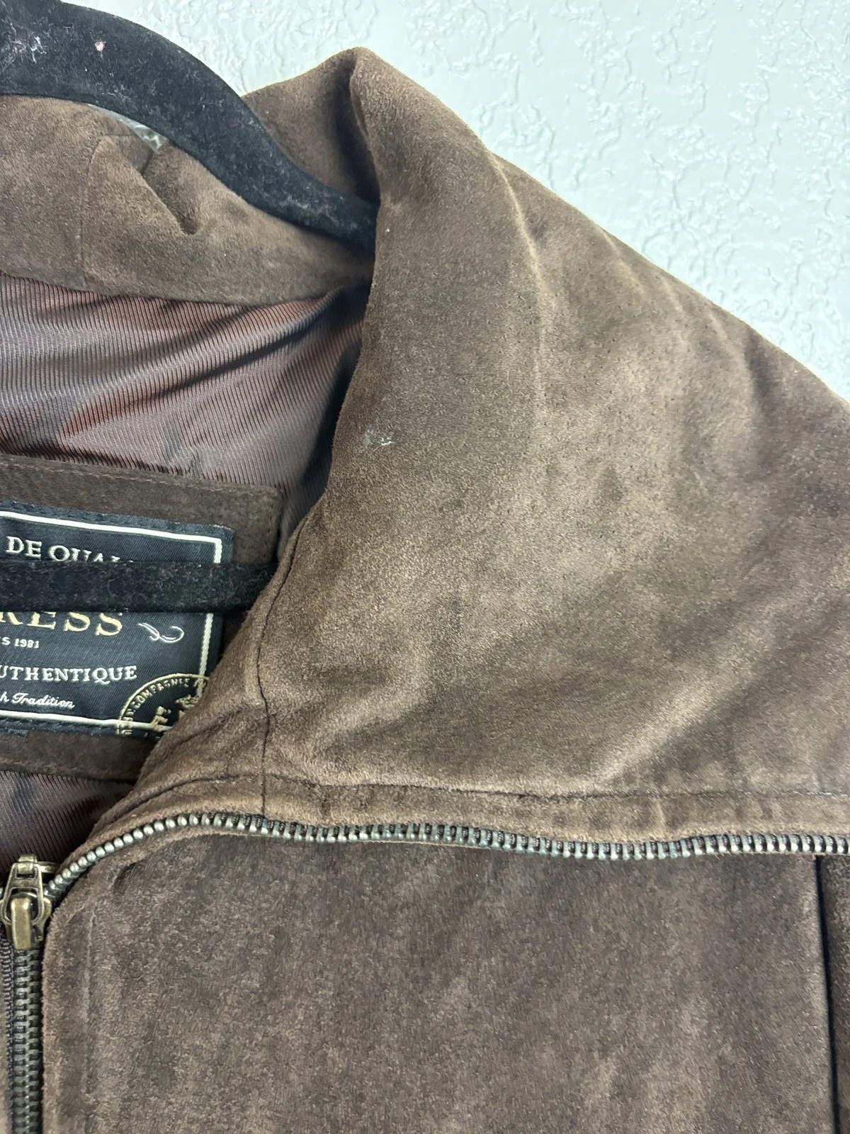 Express Vintage Brown Suede Leather Jacket Men's Size 40 – photo 5