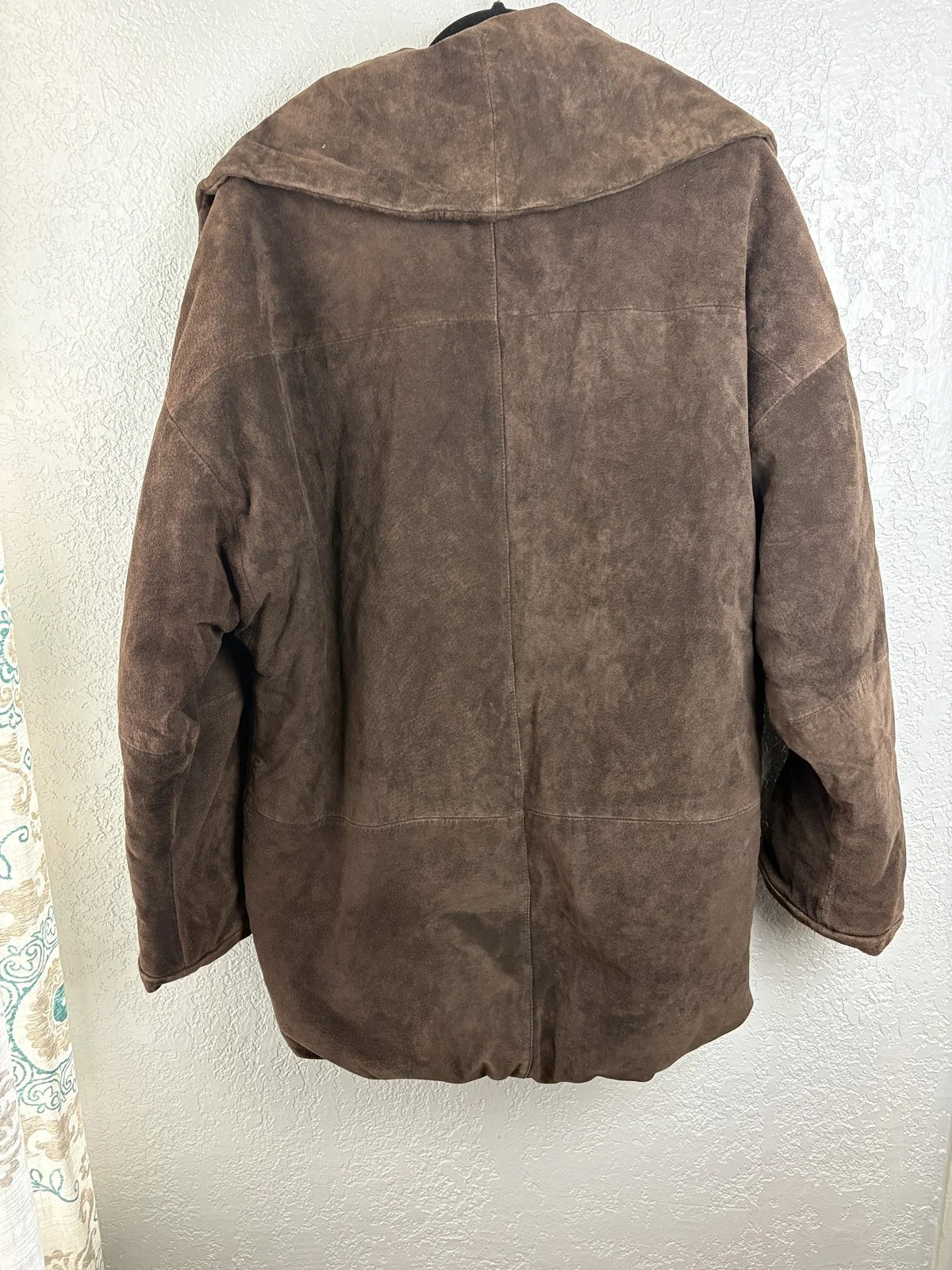 Express Vintage Brown Suede Leather Jacket Men's Size 40 – photo 6