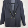 Alan Austin Vintage Navy Blue Double Breasted Blazer 42R Made in Italy