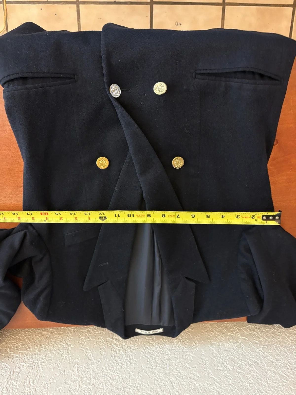 Alan Austin Vintage Navy Blue Double Breasted Blazer 42R Made in Italy – photo 7