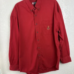 Vintage Chaps Ralph Lauren Red Long Sleeve Button Down Shirt Men's L