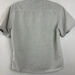 Paper Denim & Cloth Girls Grey Short Sleeve Button Down Shirt Size 8 – photo 2