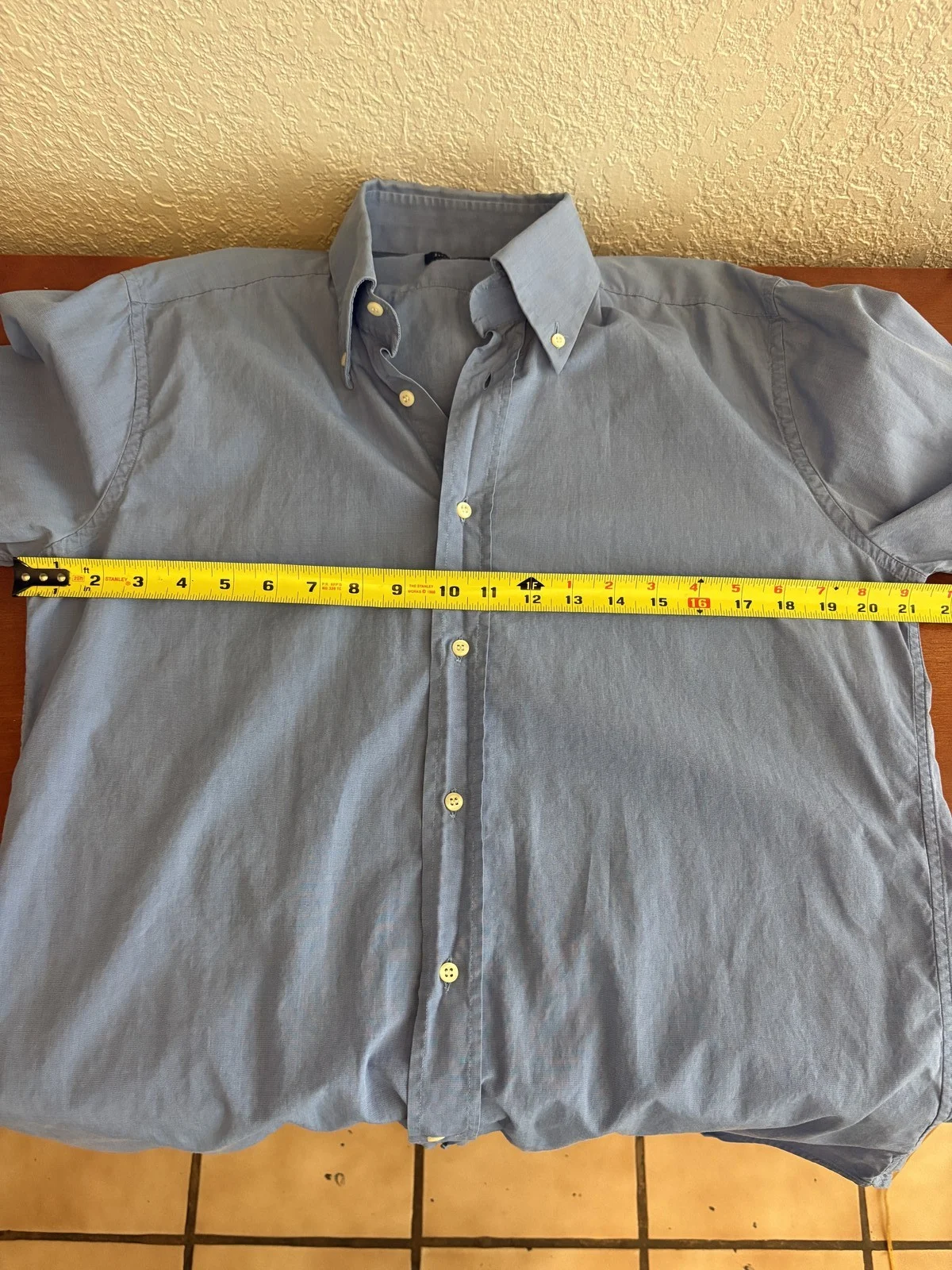 La Corona Roma Men's Blue Button Down Dress Shirt Size 16/21 – photo 5