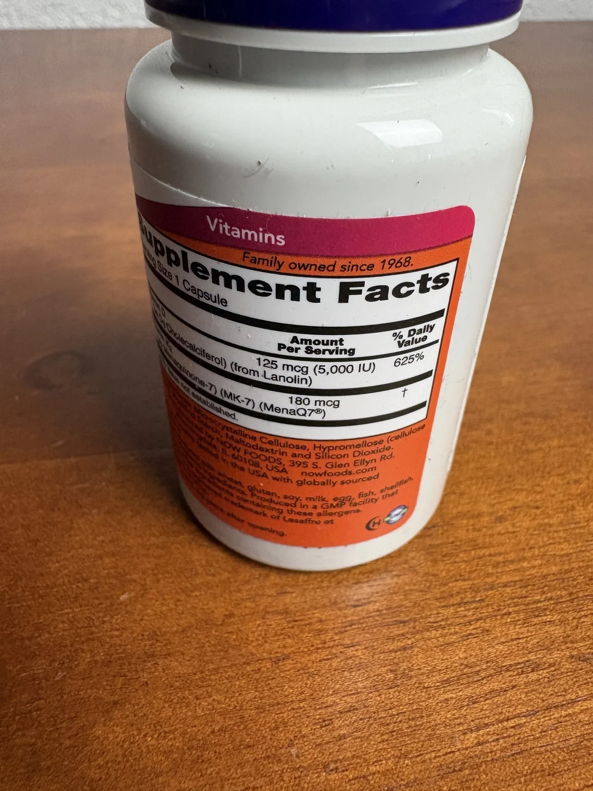 NOW Foods Mega D3 & MK-7 Vitamin Supplement 60 Capsules – photo 2