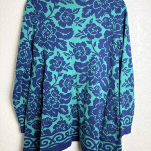 Isaac Mizrahi Live! Women's Floral Wrap Cardigan Sweater Size S Blue Teal – photo 2