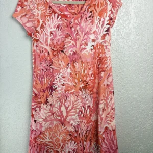 Soft Surroundings Petite XSmall Coral Pink Floral Print Dress