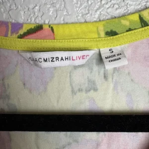 Isaac Mizrahi Live! Floral Print Top Yellow Pink Purple Size S – photo 3