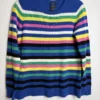 Halogen Women's 100% Cashmere Multi-Color Stripe Sweater Size S