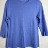Isaac Mizrahi Live Essentials Blue 3/4 Sleeve Top Women's XS