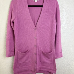 Isaac Mizrahi Live! Essentials Pink Cardigan Sweater XS Cotton Blend
