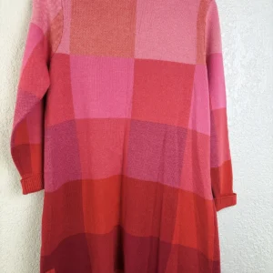 Isaac Mizrahi Live! Women's XS Red Pink Plaid Open Cardigan Sweater Pockets – photo 2