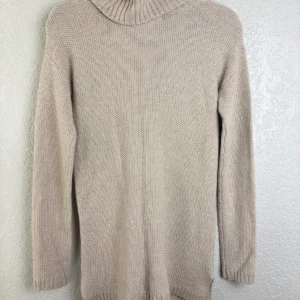 Marled Reunited Clothing Cable Knit Cowl Neck Tunic Sweater Beige Size S – photo 2