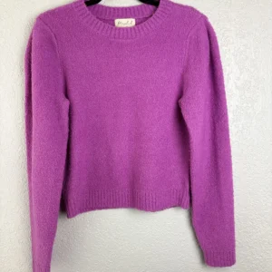 Marled Women's Purple Cropped Crew Neck Pullover Sweater Size S