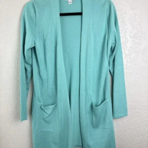 Isaac Mizrahi Live! Essentials Aqua Open Cardigan Sweater Women's Size S