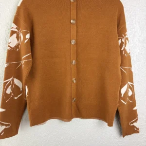 Joie Women's Brown Floral Button Back Sweater Rayon Blend Size S – photo 2