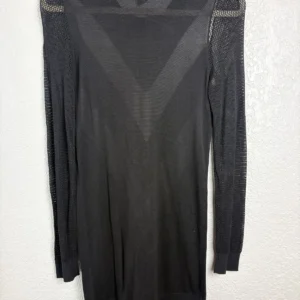 INC International Concepts Black White Chevron Mesh Knit Tunic Sweater Size S – photo 2