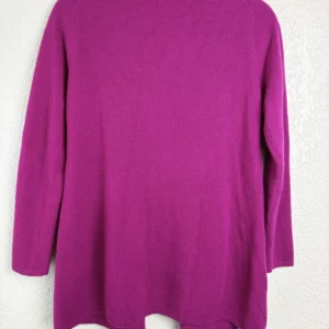 Charter Club Luxury Cashmere Cardigan Sweater S Magenta Open Front