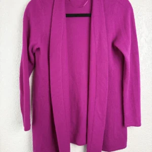 Charter Club Luxury Cashmere Cardigan Sweater S Magenta Open Front – photo 2