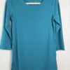 Susan Graver Modern Essentials Teal 3/4 Sleeve Top Women's XXS Polyester Blend