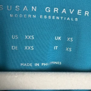 Susan Graver Modern Essentials Teal 3/4 Sleeve Top Women's XXS Polyester Blend – photo 3