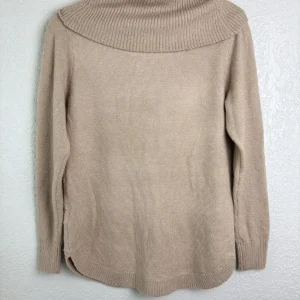 Tahari Women's XS Beige Cowl Neck Sweater Pullover Long Sleeve Polyester Blend