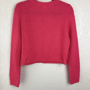 BP. Women's Pink Cable Knit Cropped Sweater Size M Wool Blend Pullover – photo 2
