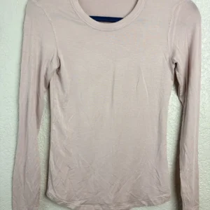 Barefoot Dreams Malibu Collection Long Sleeve Top XS Pink Modal Blend Snag