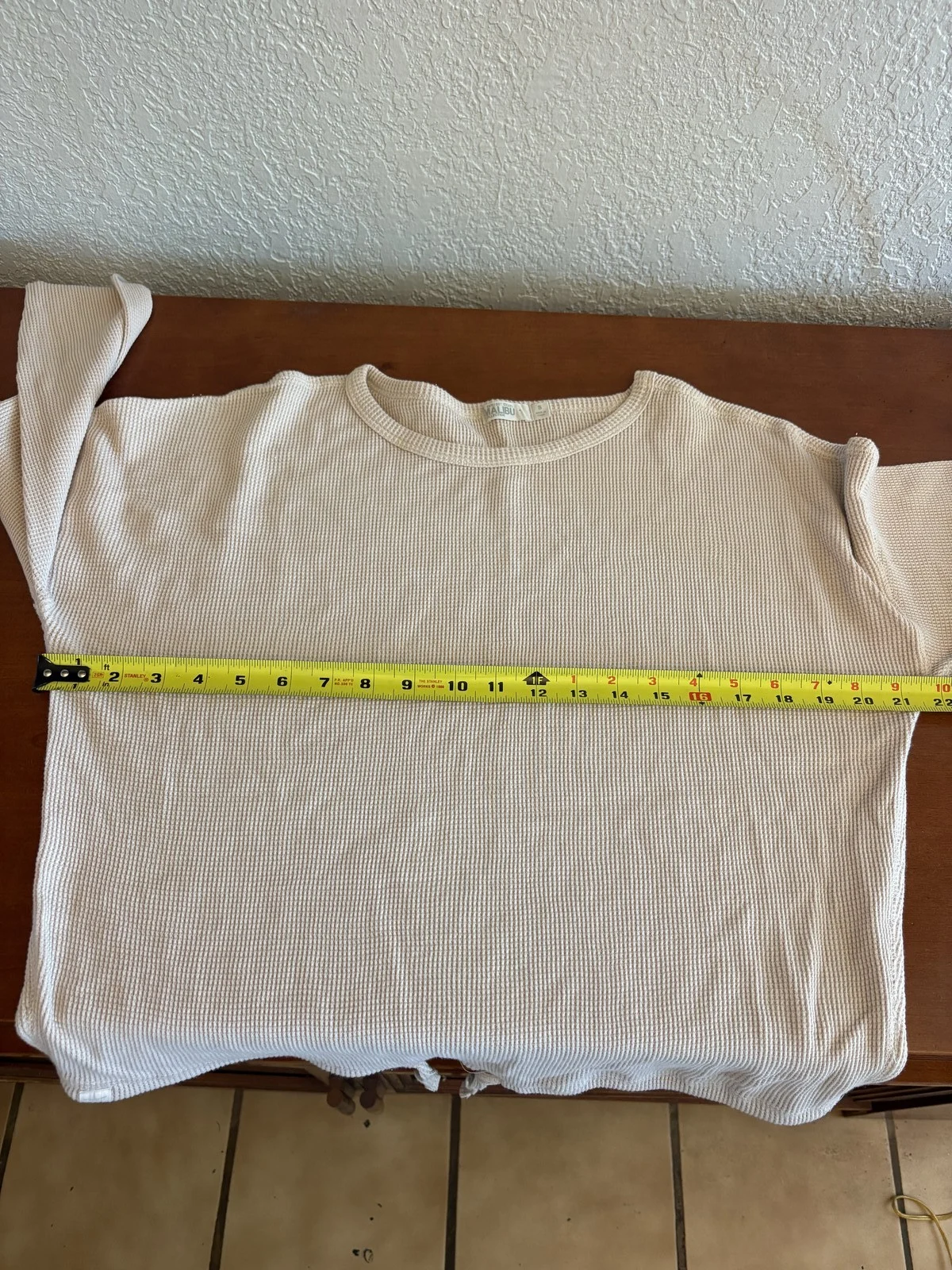 Barefoot Dreams Malibu Collection Waffle Knit Tie Hem Top Size S – photo 5