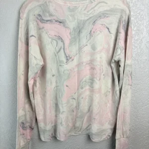 PJ Salvage Pink Gray Marble Print Long Sleeve Top Women's Size S – photo 2
