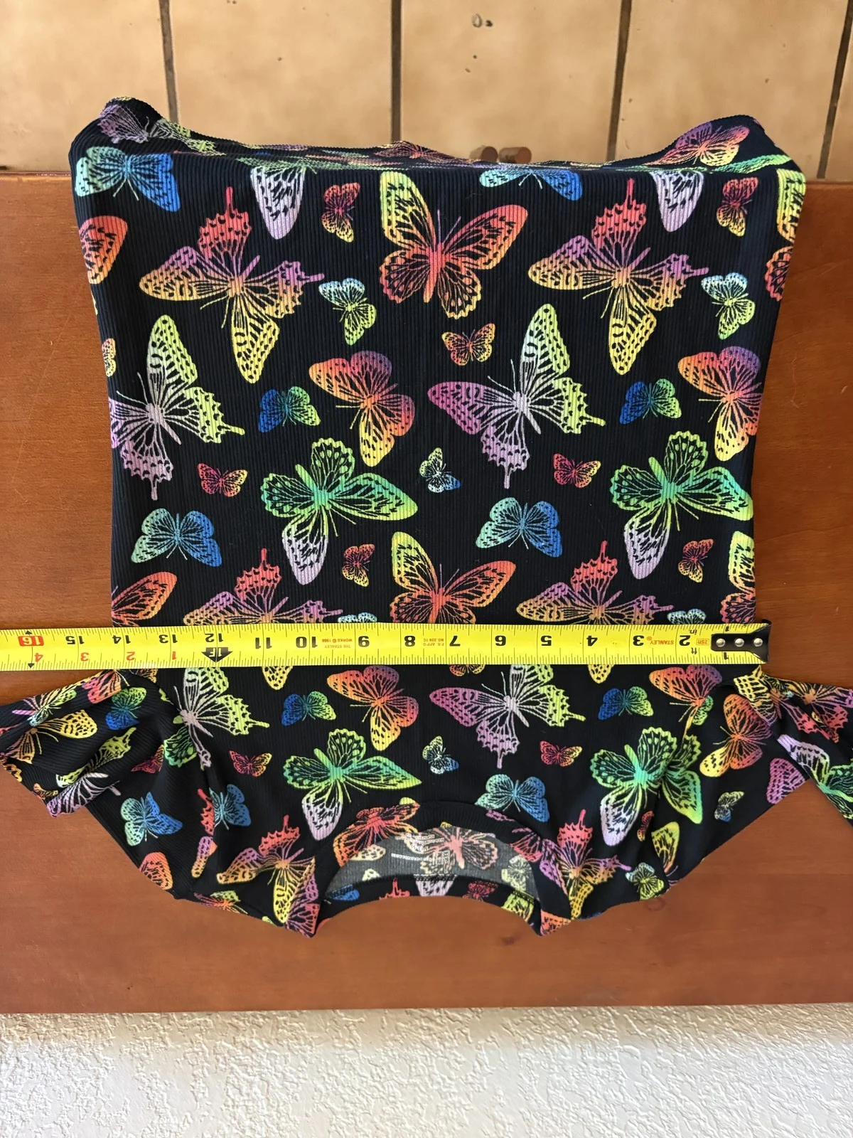 No Boundaries Ribbed Butterfly Long Sleeve Top Black Rainbow Size S (3-5) – photo 5