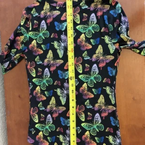 No Boundaries Ribbed Butterfly Long Sleeve Top Black Rainbow Size S (3-5) – photo 6