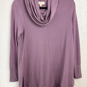 Cupio Women's Purple Cowl Neck Long Sleeve Tunic Top Size S/P