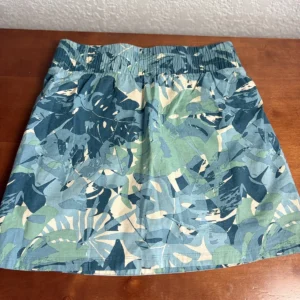 Zuda Studio Park Skort XS Blue Green Leaf Print Cotton Blend – photo 2