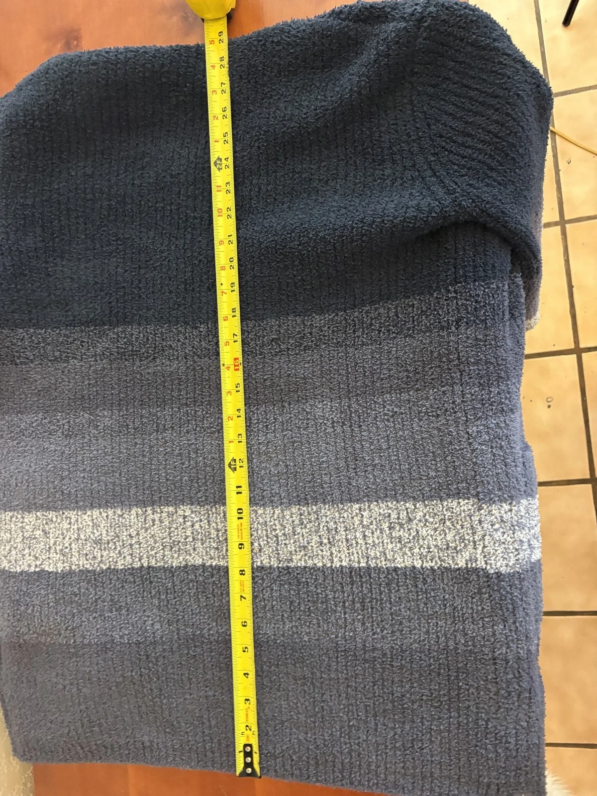Barefoot Dreams Cozychic Cardigan XS Blue Gray Stripe Knit Sweater – photo 6