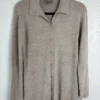 Barefoot Dreams CozyChic Ultra Lite Ribbed Cardigan Sweater Taupe Size S