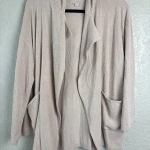 Barefoot Dreams CozyChic Ultra Lite Knit Hooded Cardigan Pink Size S