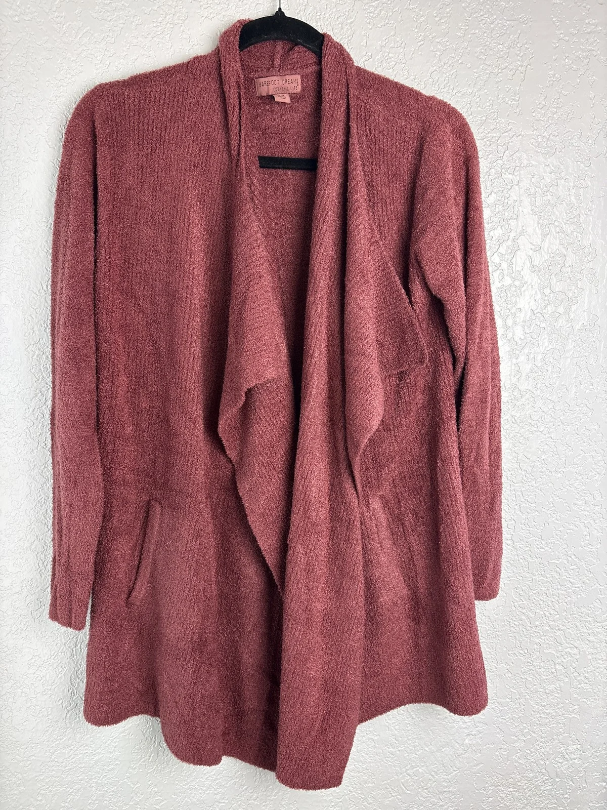 Barefoot Dreams CozyChic Lite Cardigan S/M Rosewood