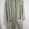 Barefoot Dreams CozyChic Lite Cardigan XS Green Open Front Pockets