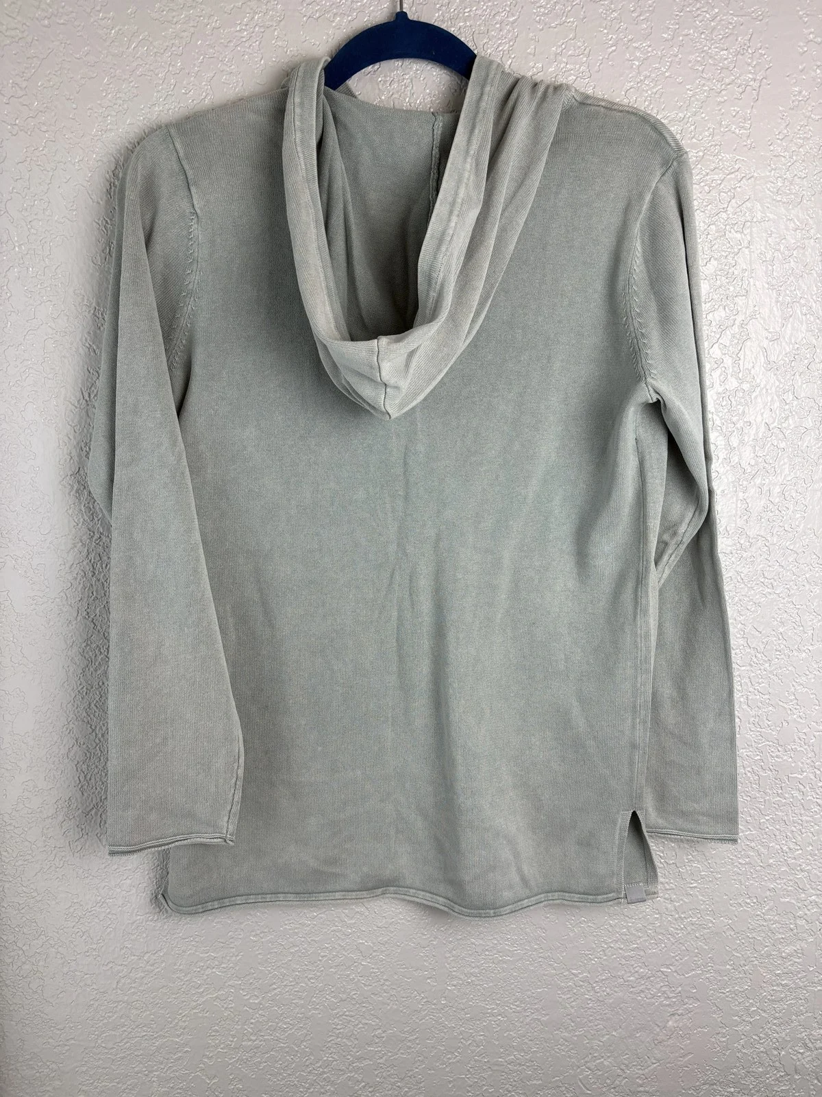 Barefoot Dreams Cotton Knit Hoodie Pullover Sweater Women's XS Green – photo 2