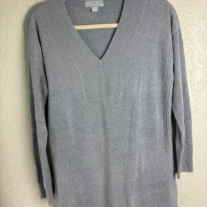 Barefoot Dreams CozyChic Ultra Lite V-Neck Tunic Sweater Blue XS