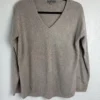 Barefoot Dreams CozyChic Lite V-Neck Sweater Women's S Taupe