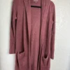 Barefoot Dreams CozyChic Lite Hooded Cardigan XS Mauve Pink