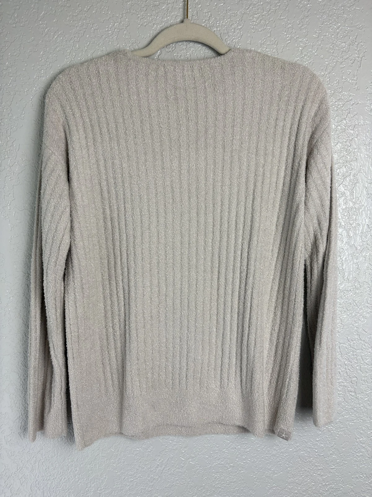 Barefoot Dreams CozyChic Lite Ribbed V-Neck Sweater XS Cream – photo 2