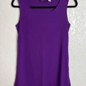 Susan Graver Women's Purple Sleeveless Tank Top Blouse Tunic Size XXS
