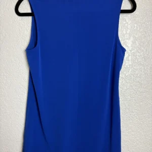 Susan Graver Liquid Knit Tank Top Blouse Royal Blue Sleeveless XS Made in Vietna – photo 2