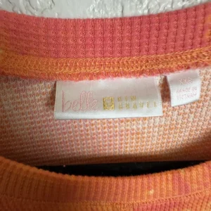 Belle by Kim Gravel Women's Thermal Top Orange Pink Tie Dye Long Sleeve XXS – photo 2
