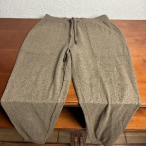 Susan Graver Weekend Knit Jogger Pants Taupe Brown XS Extra Small